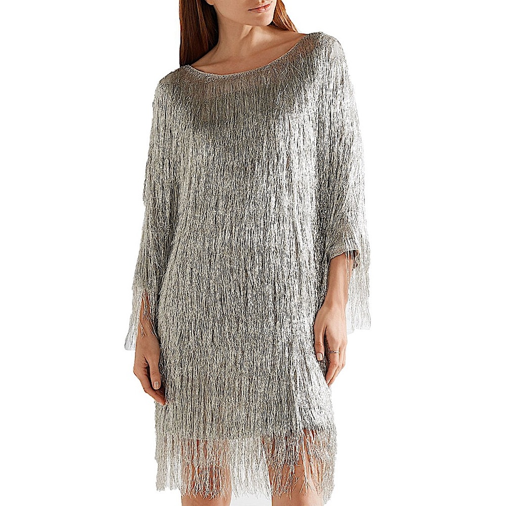 Rachel Zoe
Ballina Metallic Fringe Dress New Years Fridge Flapper style Dress M